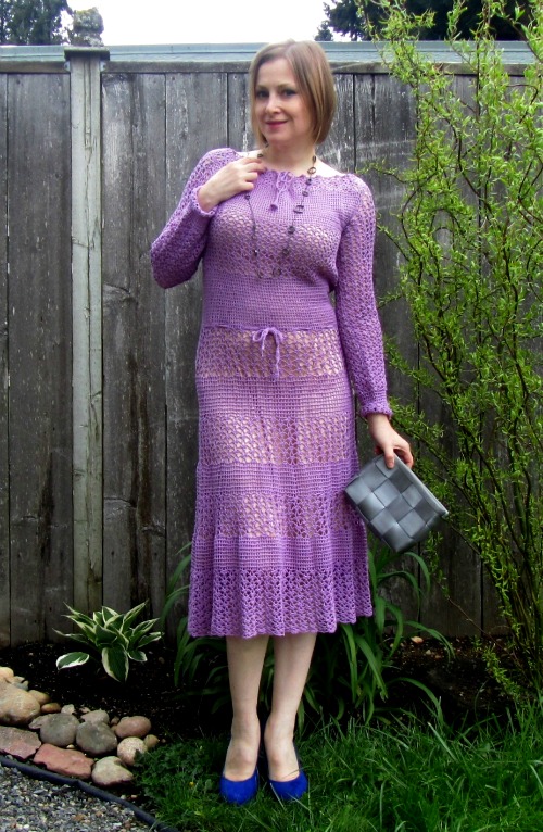 lilac crochet dress